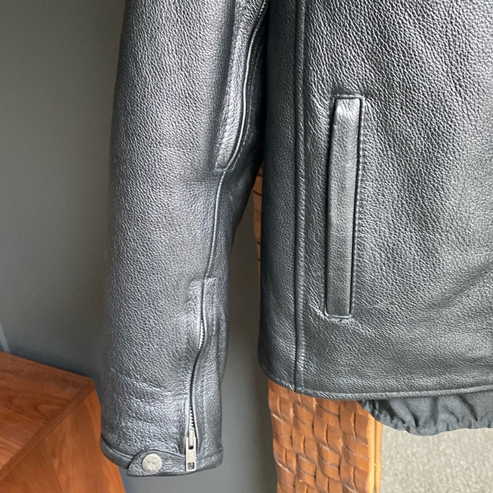 First Classic Leather Motorcycle BikerJacket Skulls - Picture 12 of 13